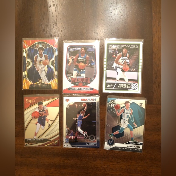NBA Panini Rookie Lot Wiseman, Edwards, Lamelo, Rj Barret, Cam Johnson - Picture 1 of 2